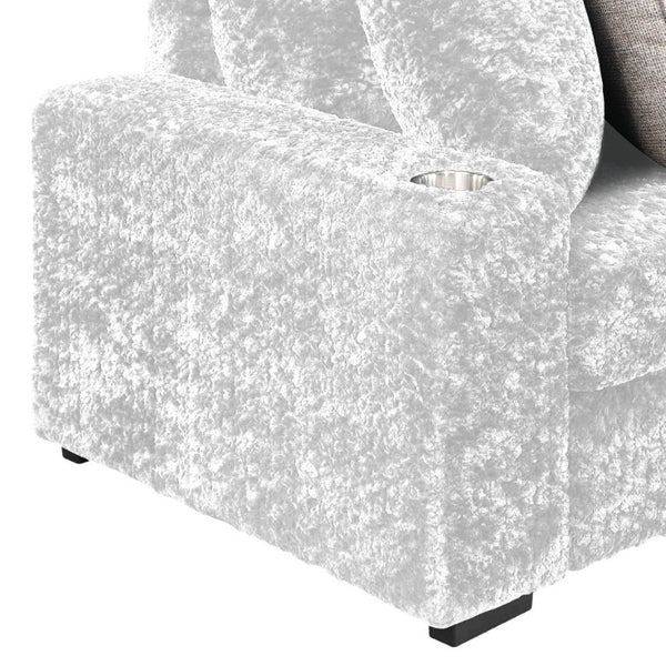 English Elm Magnum Contemporary L-Shaped Sectional Sofa with Plush Upholstery for Living Rooms Cream B009S02214
