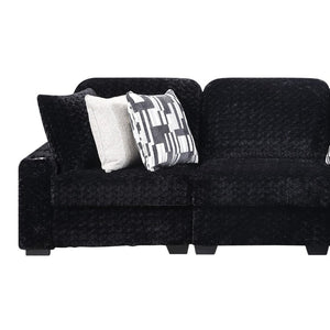 English Elm Magnum Contemporary L-Shaped Sectional Sofa with Plush Upholstery for Living Rooms Black B009S02215