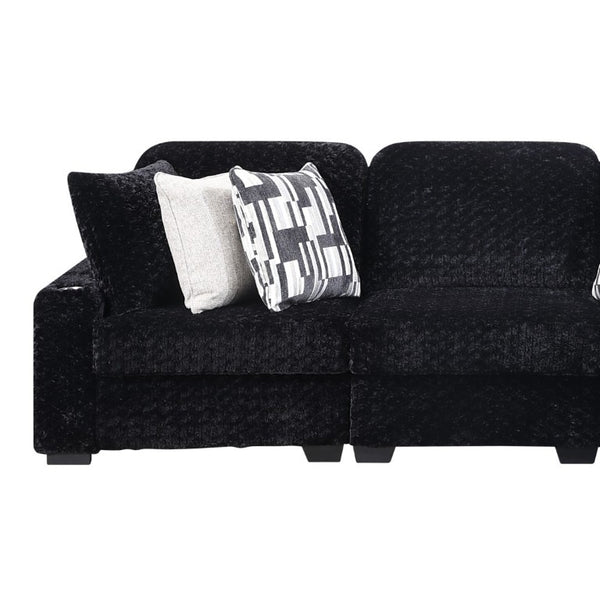 English Elm Magnum Contemporary L-Shaped Sectional Sofa with Plush Upholstery for Living Rooms Black B009S02215
