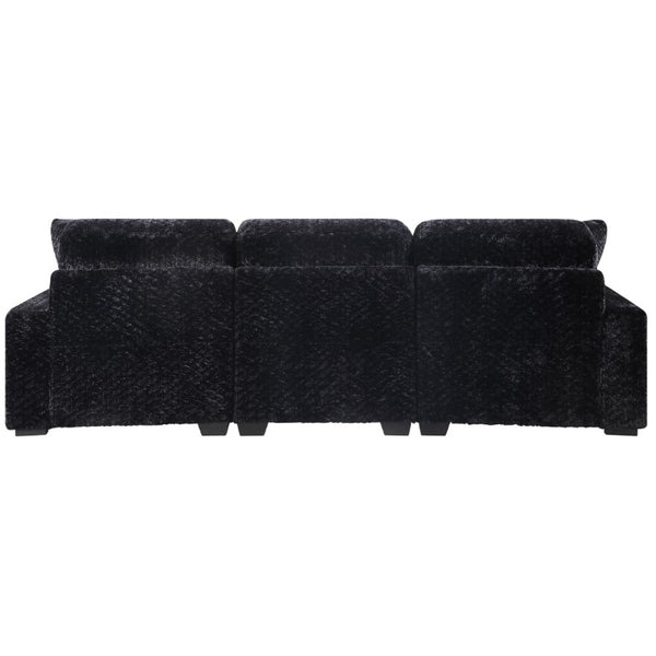 English Elm Magnum Contemporary L-Shaped Sectional Sofa with Plush Upholstery for Living Rooms Black B009S02215
