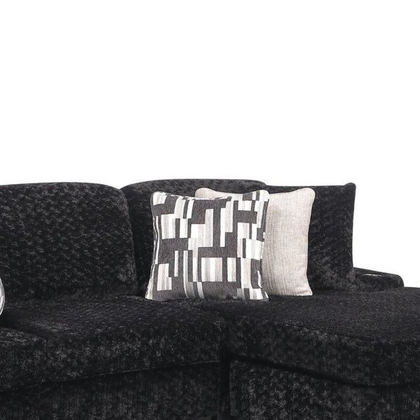 English Elm Magnum Contemporary L-Shaped Sectional Sofa with Plush Upholstery for Living Rooms Black B009S02215