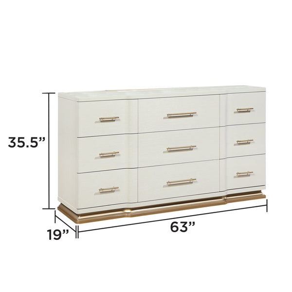 English Elm Lexington Queen Bedroom Set Ivory Glam Upholstered Bed Dresser Nightstand Chest B009S02257