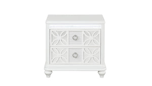 English Elm Abigale King Bedroom Set with LED Lighting Velvet Drawers and Overlay Panel Design B009S02290