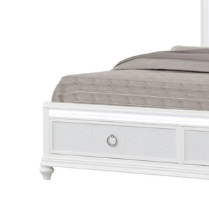 English Elm Abigale King Bedroom Set with LED Lighting Velvet Drawers and Overlay Panel Design B009S02290