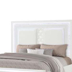English Elm Abigale King Bedroom Set with LED Lighting Velvet Drawers and Overlay Panel Design B009S02290