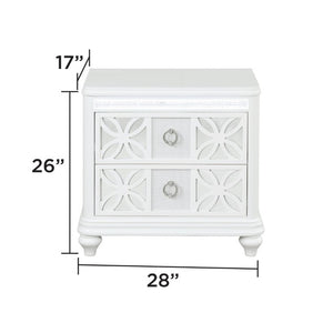 English Elm Abigale King Bedroom Set with LED Lighting Velvet Drawers and Overlay Panel Design B009S02290