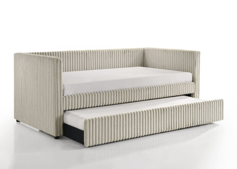 English Elm Cody Ribbed Corduroy Daybed with Trundle Dual Sleeping Guest Room Lounge B009S02297