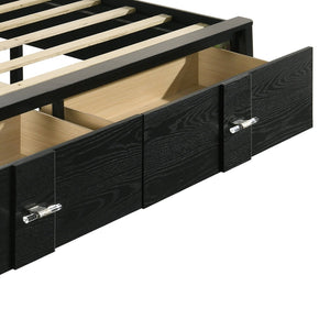 English Elm Opel King Storage Bed Chenille Headboard Led Lighting Sintered Stone Accent Modern B009S02347