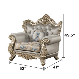 English Elm Isabella European Traditional Sofa Loveseat Chair Set Carved Wood Floral Upholstery B009S02353