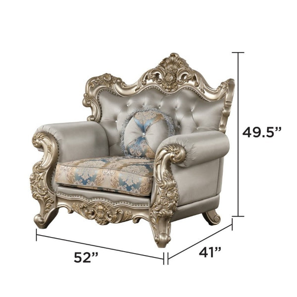 English Elm Isabella European Traditional Sofa Loveseat Chair Set Carved Wood Floral Upholstery B009S02353