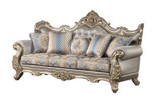English Elm Isabella European Traditional Sofa Loveseat Chair Set Carved Wood Floral Upholstery B009S02353