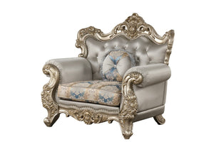 English Elm Isabella European Traditional Sofa Loveseat Chair Set Carved Wood Floral Upholstery B009S02353
