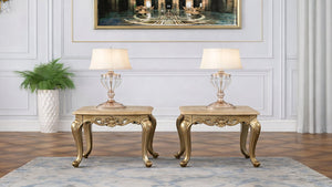 English Elm Isabella Formal Living Room Set with Ornate Wood Frames Carved Gold Accents in Five Pieces B009S02354
