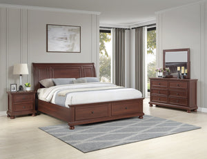 English Elm Boston Traditional Queen Bedroom Set with Storage Bed Dresser Mirror and Nightstand B009S02357