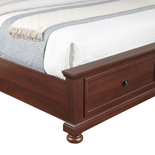 English Elm Boston Traditional King Bedroom Set with Walnut Cherry Wood and Footboard Storage B009S02358