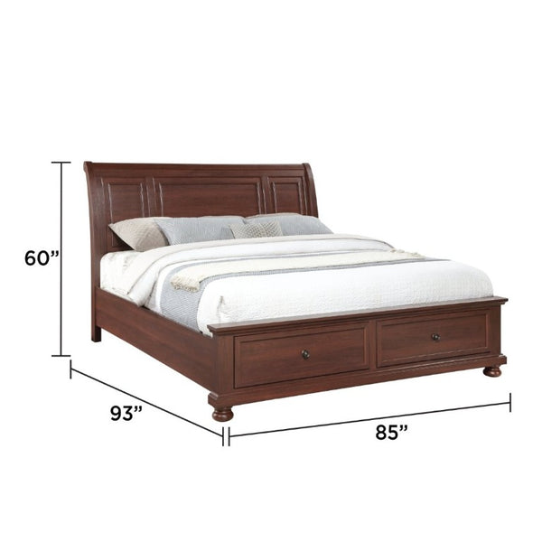 English Elm Boston Traditional King Bedroom Set with Walnut Cherry Wood and Footboard Storage B009S02358
