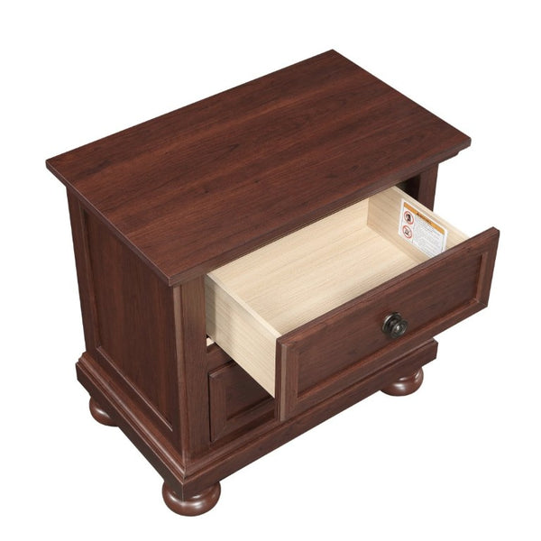 English Elm Boston Traditional King Bedroom Set with Walnut Cherry Wood and Footboard Storage B009S02358