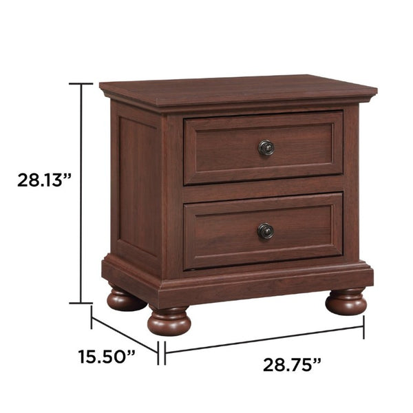 English Elm Boston Traditional King Bedroom Set with Walnut Cherry Wood and Footboard Storage B009S02358