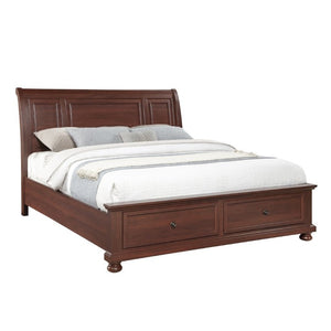 English Elm Boston Traditional King Bedroom Set with Walnut Cherry Wood and Footboard Storage B009S02358