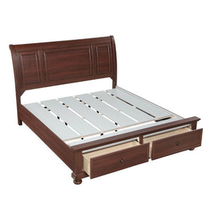 English Elm Boston Traditional King Bedroom Set with Walnut Cherry Wood and Footboard Storage B009S02358
