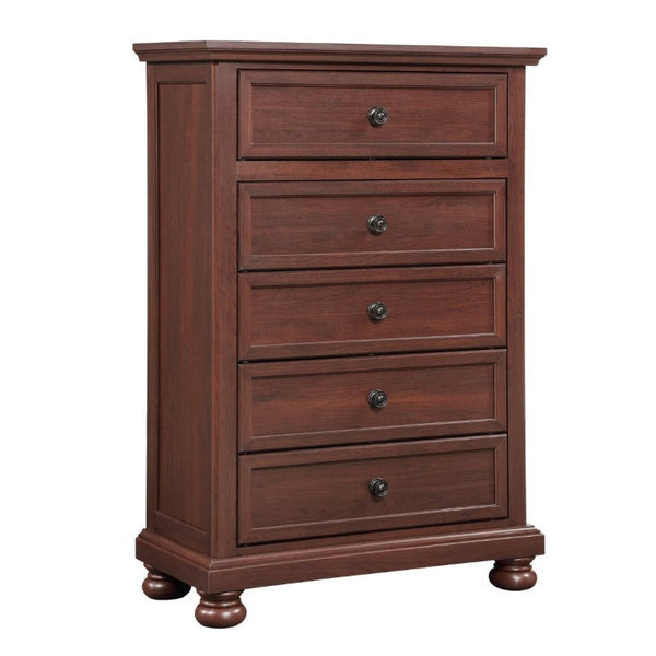English Elm Boston Traditional Queen Bedroom Set Five Piece Walnut Cherry Wood Storage Collection B009S02359