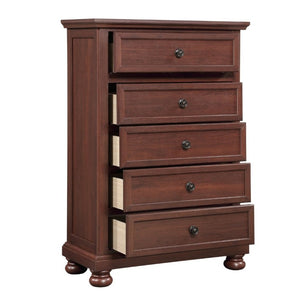 English Elm Boston Traditional Queen Bedroom Set Five Piece Walnut Cherry Wood Storage Collection B009S02359