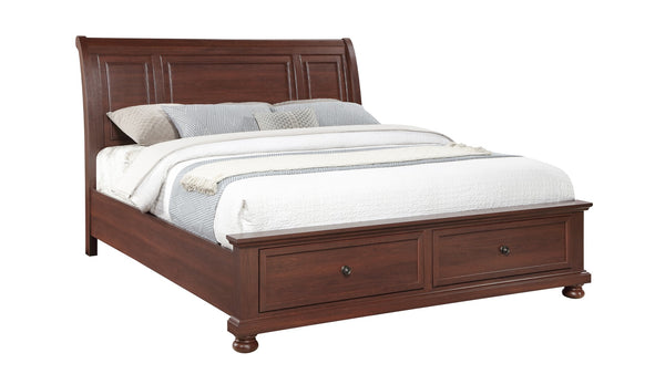 English Elm Boston Traditional King Bedroom Set Five Piece Walnut Cherry Wood with Storage Bed B009S02360