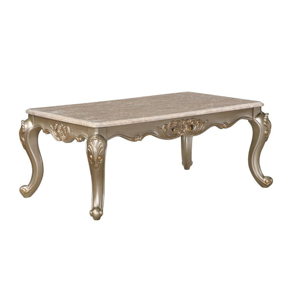 English Elm Royale European Damask 5 Piece Living Room Set with Carved Gold Frames and Marble Tops B009S02367