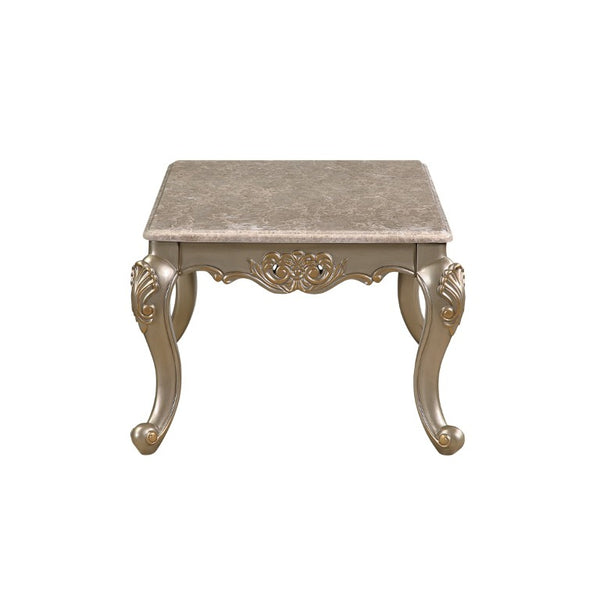 English Elm Royale European Damask 5 Piece Living Room Set with Carved Gold Frames and Marble Tops B009S02367