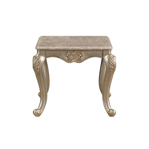 English Elm Royale European Damask 5 Piece Living Room Set with Carved Gold Frames and Marble Tops B009S02367