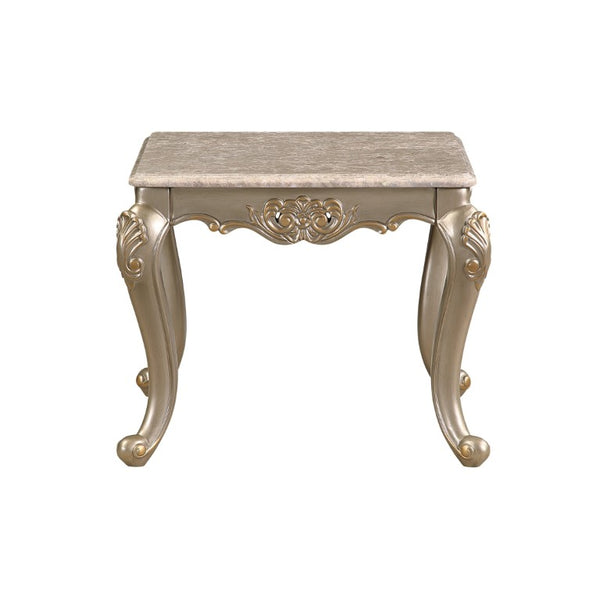 English Elm Royale European Damask 5 Piece Living Room Set with Carved Gold Frames and Marble Tops B009S02367