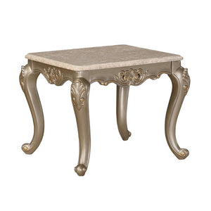 English Elm Royale European Damask 5 Piece Living Room Set with Carved Gold Frames and Marble Tops B009S02367