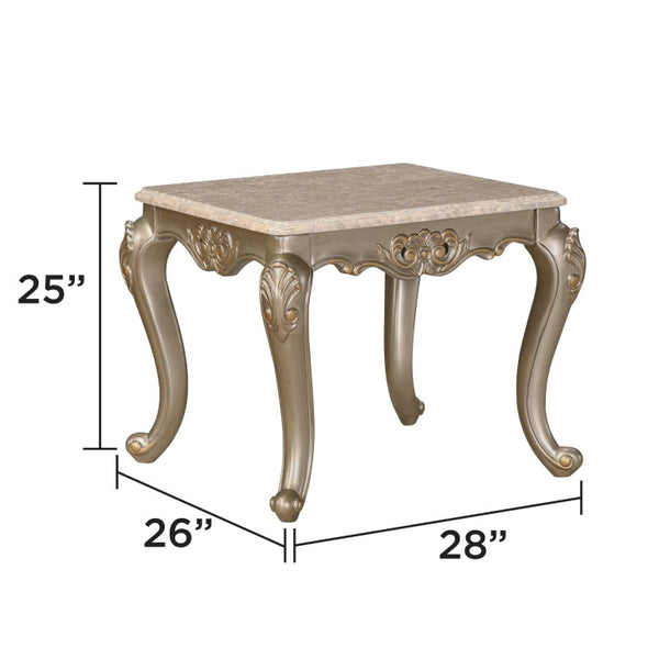 English Elm Royale European Damask 5 Piece Living Room Set with Carved Gold Frames and Marble Tops B009S02367