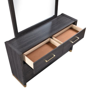 English Elm Clifton King Bedroom Set with LED Lighting USB Charging and Upholstered Platform Bed B009S02404