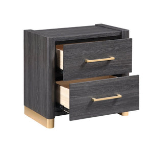 English Elm Clifton King Bedroom Set with LED Lighting USB Charging and Upholstered Platform Bed B009S02404