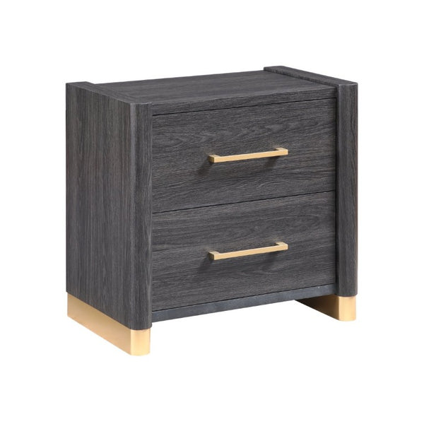 English Elm Clifton King Bedroom Set with LED Lighting USB Charging and Upholstered Platform Bed B009S02404