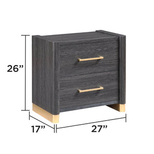English Elm Clifton King Bedroom Set with LED Lighting USB Charging and Upholstered Platform Bed B009S02404