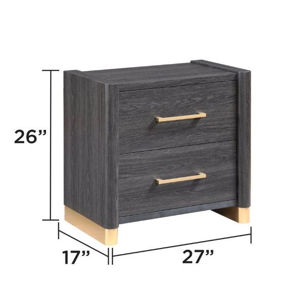 English Elm Clifton King Bedroom Set with LED Lighting USB Charging and Upholstered Platform Bed B009S02404