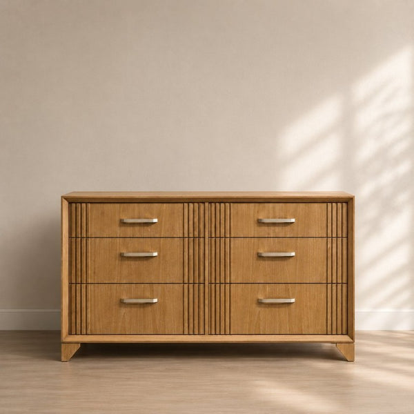 English Elm Hugo King Bedroom Set with Upholstered Headboard Storage Bed and Natural Wood Finish B009S02412