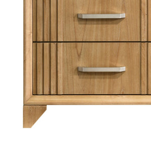 English Elm Hugo King Bedroom Set with Upholstered Headboard Storage Bed and Natural Wood Finish B009S02412