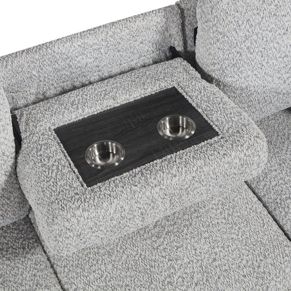 English Elm Giza Bouclé Modular Sectional with Sleeper Storage and Usb Charging for Modern Living B009S02414