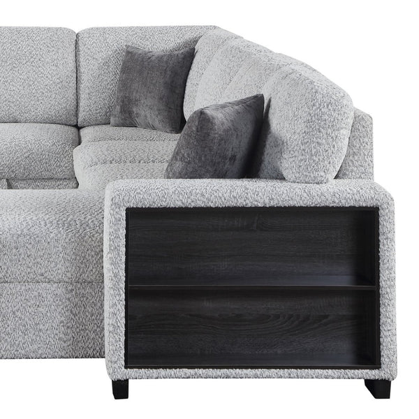 English Elm Giza Bouclé Modular Sectional with Sleeper Storage and Usb Charging for Modern Living B009S02414