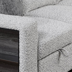 English Elm Giza Bouclé Modular Sectional with Sleeper Storage and Usb Charging for Modern Living B009S02414