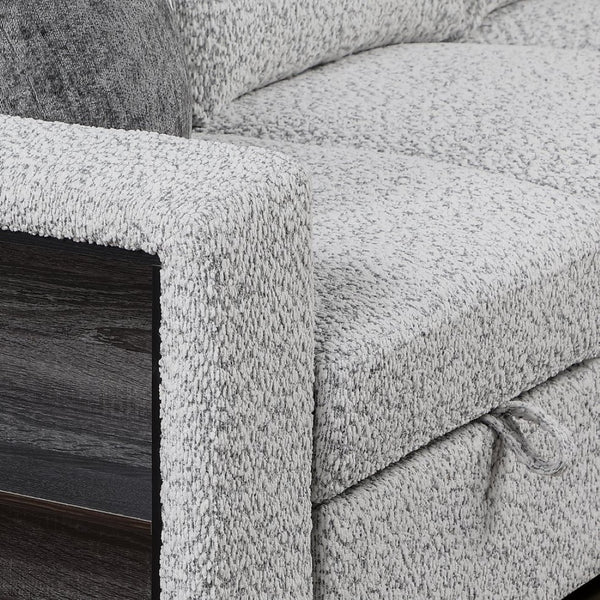 English Elm Giza Bouclé Modular Sectional with Sleeper Storage and Usb Charging for Modern Living B009S02414