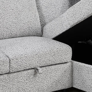English Elm Giza Bouclé Modular Sectional with Sleeper Storage and Usb Charging for Modern Living B009S02414