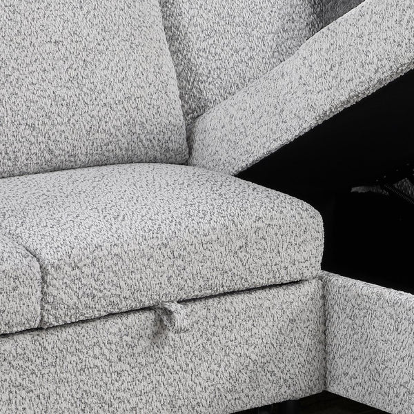 English Elm Giza Bouclé Modular Sectional with Sleeper Storage and Usb Charging for Modern Living B009S02414