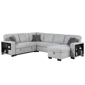 English Elm Giza Bouclé Modular Sectional with Sleeper Storage and Usb Charging for Modern Living B009S02414