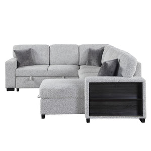 English Elm Giza Bouclé Modular Sectional with Sleeper Storage and Usb Charging for Modern Living B009S02414