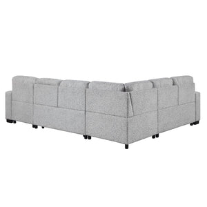 English Elm Giza Bouclé Modular Sectional with Sleeper Storage and Usb Charging for Modern Living B009S02414