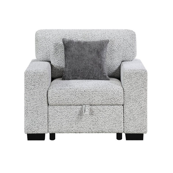 English Elm Prato Upholstered Accent Chair with Bookshelf Arms Hidden Storage and USB Port B009S02415